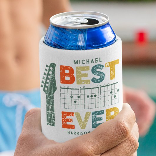 音楽パパ最高のパパEver Guitar Chords パーソナライズされた 缶クーラー