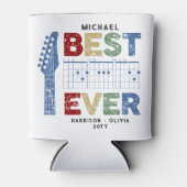 音楽パパ最高のパパEver Guitar Chords パーソナライズされた 缶クーラー (正面)