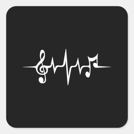 音楽パルスノートクレフ、 音符記号周波数波音 スクエアシール (正面)
