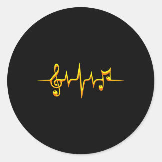 音楽パルスノートクレフ、 音符記号周波数波音 ラウンドシール