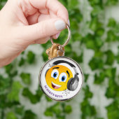 音楽パーソナライズされたへ聞かわいい絵文字 キーホルダー (手)