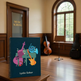 音楽パーソナライズされたをテーマにしたプランナー ノートブック