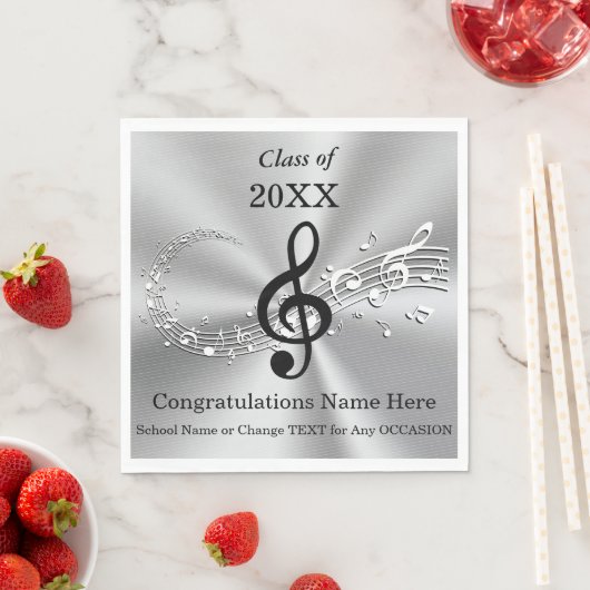 音楽パーソナライズされたをテーマにした卒業パーティーのナプキンス スタンダードランチョンナプキン (インサイチュ)