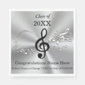 音楽パーソナライズされたをテーマにした卒業パーティーのナプキンス スタンダードランチョンナプキン (正面)