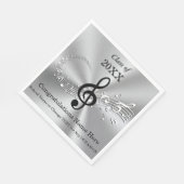 音楽パーソナライズされたをテーマにした卒業パーティーのナプキンス スタンダードランチョンナプキン (角)