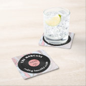 音楽パーソナライズされたアルバムレトロ大理石デザイン スクエアペーパーコースター (インサイチュ)