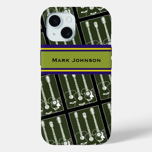 音楽パーソナライズされたギターパターン Case-Mate iPhoneケース (裏面)