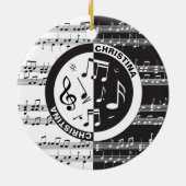 音楽パーソナライズされたスコアデザイン セラミックオーナメント (裏面)