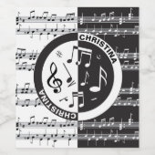 音楽パーソナライズされたスコアデザイン ワインラベル (シングルラベル)