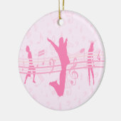 音楽パーソナライズされたダンスとドラマピンク セラミックオーナメント (左)