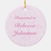 音楽パーソナライズされたダンスとドラマピンク セラミックオーナメント (裏面)