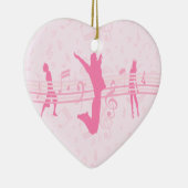 音楽パーソナライズされたダンスとドラマピンク セラミックオーナメント (右)