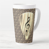 音楽パーソナライズされたノートギターピック カフェラテマグ (右アングル)