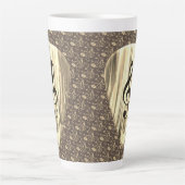 音楽パーソナライズされたノートギターピック カフェラテマグ (正面)