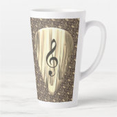 音楽パーソナライズされたノートギターピック カフェラテマグ (右)