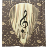 音楽パーソナライズされたノートギターピック シャワーカーテン (正面)