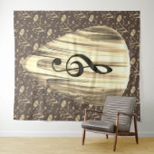 音楽パーソナライズされたノートギターピック タペストリー (インサイチュ(横))