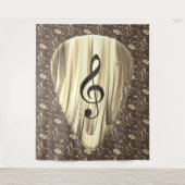 音楽パーソナライズされたノートギターピック タペストリー (正面)