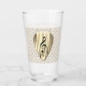 音楽パーソナライズされたノートギターピック タンブラーグラス (裏面)