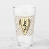 音楽パーソナライズされたノートギターピック タンブラーグラス (正面)