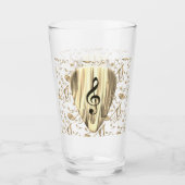 音楽パーソナライズされたノートギターピック タンブラーグラス (正面)