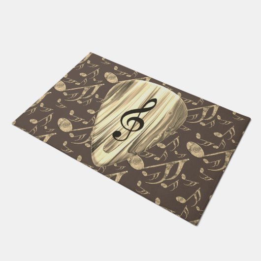 音楽パーソナライズされたノートギターピック ドアマット (アングル)