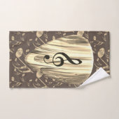 音楽パーソナライズされたノートギターピック バスタオルセット (ハンドタオル)