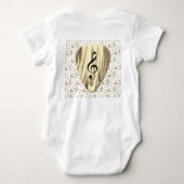 音楽パーソナライズされたノートギターピック ベビーボディスーツ (裏面)