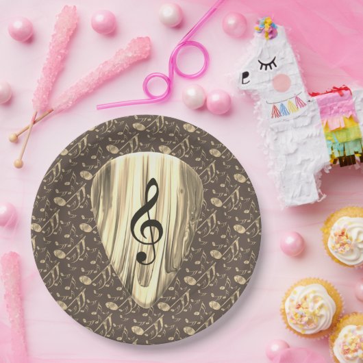 音楽パーソナライズされたノートギターピック ペーパープレート (パーティー)