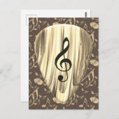 音楽パーソナライズされたノートギターピック ポストカード (正面/裏面)