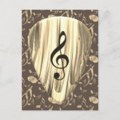 音楽パーソナライズされたノートギターピック ポストカード (正面)