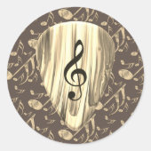 音楽パーソナライズされたノートギターピック ラウンドシール (正面)