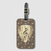 音楽パーソナライズされたノートギターピック ラゲッジタグ (正面縦)