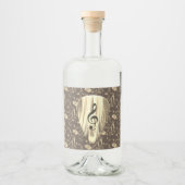 音楽パーソナライズされたノートギターピック リキュールボトルラベル (正面)