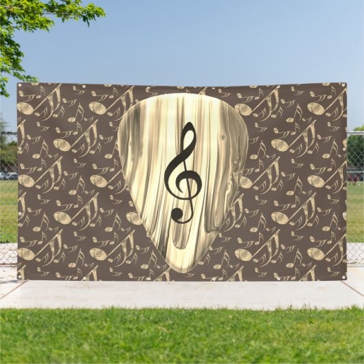音楽パーソナライズされたノートギターピック 横断幕 (外側)