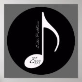 音楽パーソナライズされたノート黒アイディア ポスター (正面)