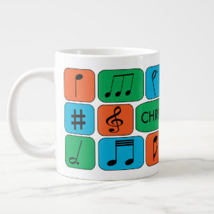 音楽パーソナライズされたノート ジャンボコーヒーマグカップ