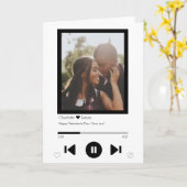 音楽パーソナライズされたプレーヤーのバレンタイン写真 カード (黄色い花)