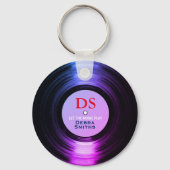 音楽パーソナライズされたレコード紫 キーホルダー (裏面)
