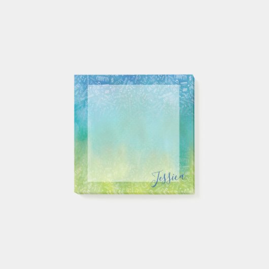 音楽パーソナライズされた作曲家クラシカルブルーグリーン ポストイット (正面)