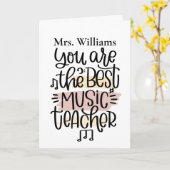 音楽パーソナライズされた先生サンキューカード カード (黄色い花)