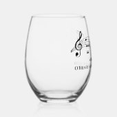 音楽パーソナライズされた先生楽譜 ステムなしワイングラス (右)