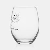 音楽パーソナライズされた先生楽譜 ステムなしワイングラス (左)