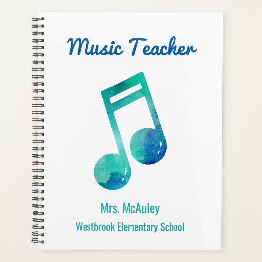 音楽パーソナライズされた先生水彩ミュージカル注 プランナー手帳 (正面)