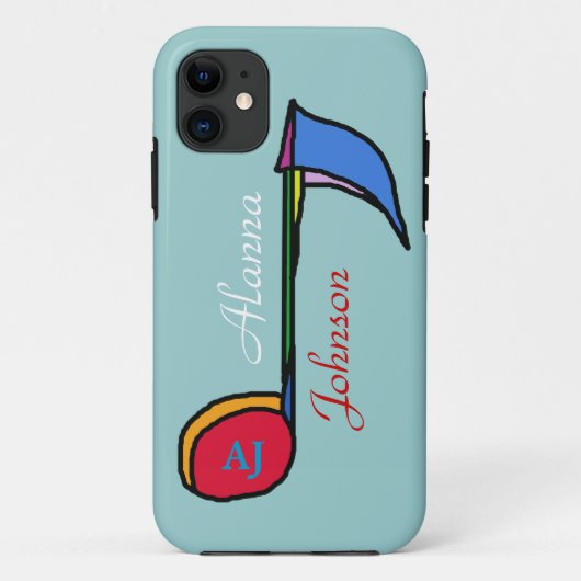 音楽パーソナライズされた名とイニシャル Case-Mate iPhoneケース (裏面)