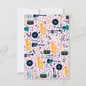 音楽パーソナライズされた楽器Notecads サンキューカード (裏面)