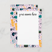 音楽パーソナライズされた楽器Notecads サンキューカード (正面/裏面)