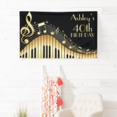 音楽パーソナライズされた誕生日バナー 横断幕 (インサイチュ)