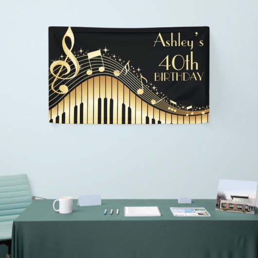 音楽パーソナライズされた誕生日バナー 横断幕 (トレードショー)