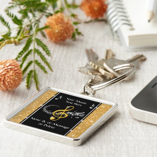 音楽パーソナライズされた関連の贈り物 キーホルダー (側面)